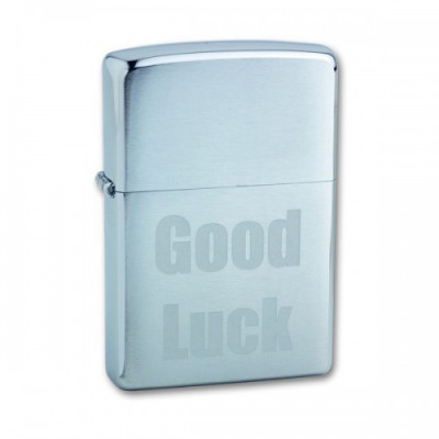 Зажигалка Zippo 200 Good Luck Brushed Chrome