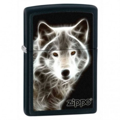 Зажигалка Zippo 28303 White Wolf Black Matte
